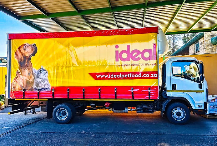 a forklift carrying products